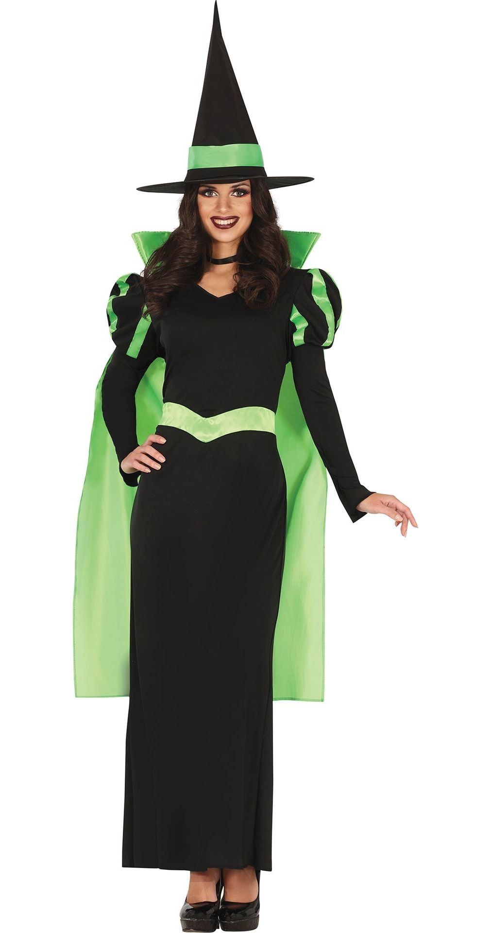 Halloween groene boze heks jurk dames