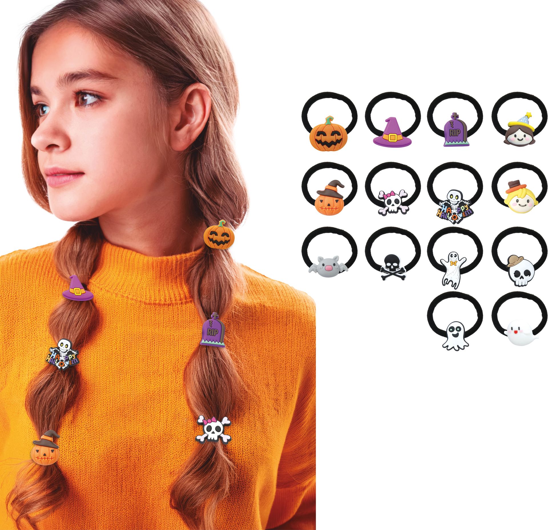 Halloween Haar Elastiekjes 14 Stuks