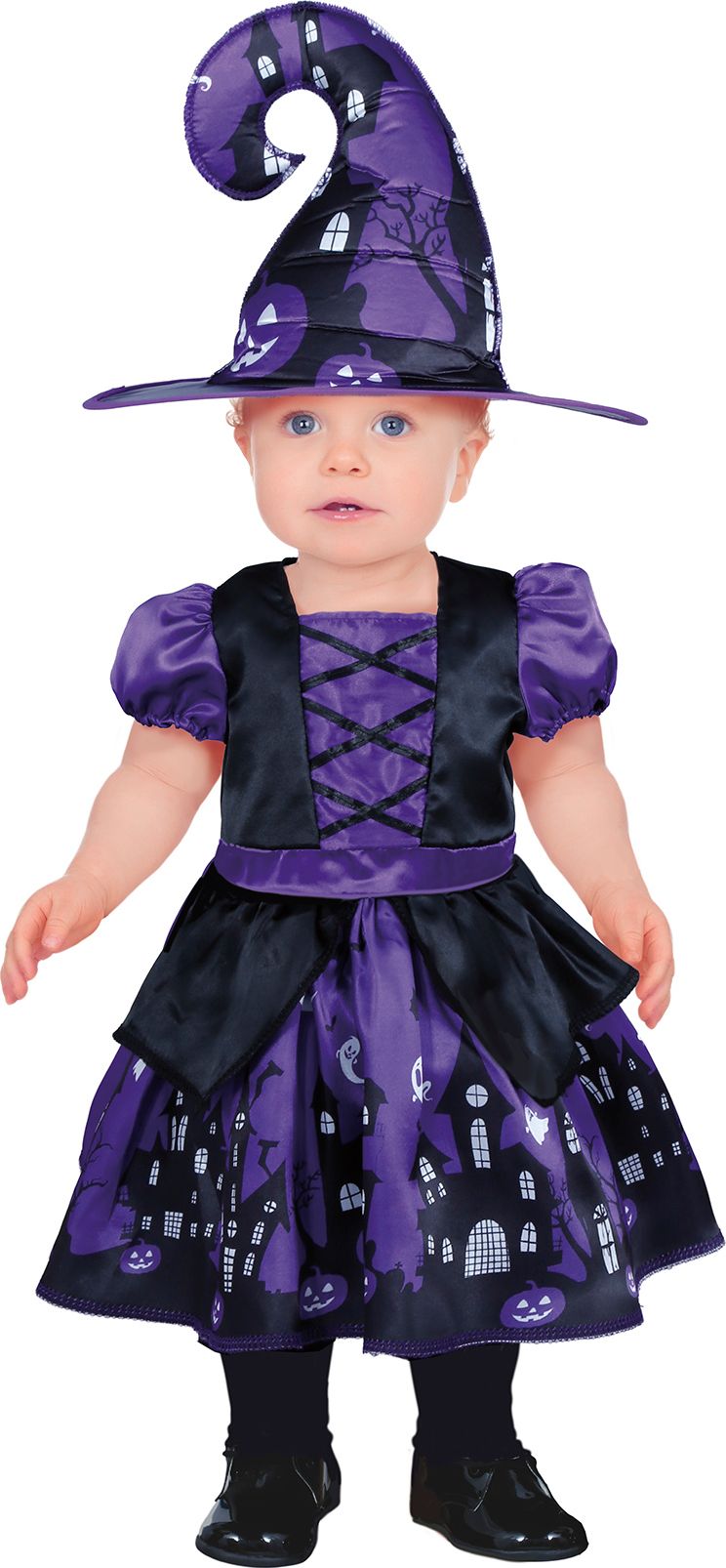Halloween heks jurk paars baby