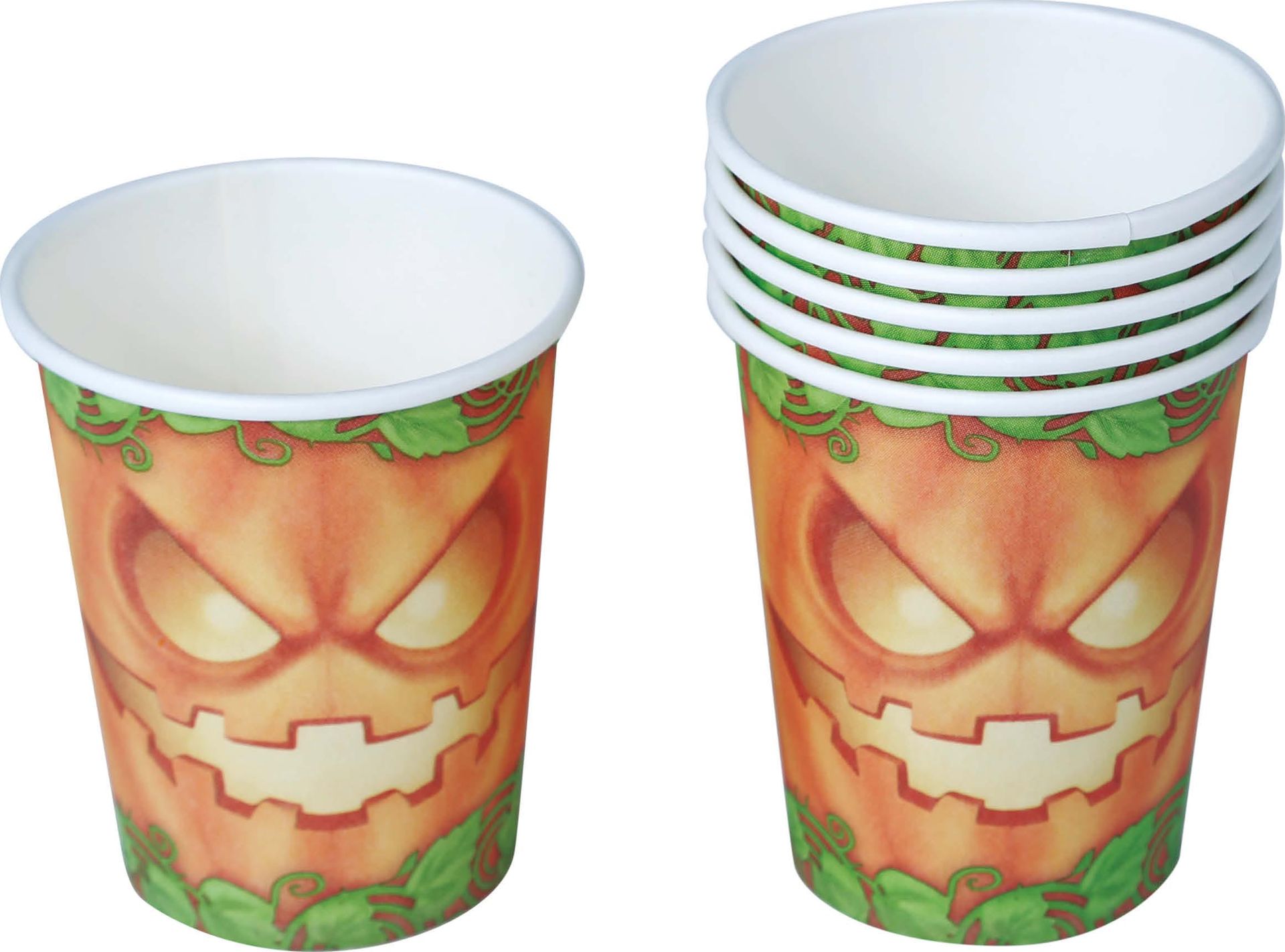 Halloween karton bekers pompoen 8x