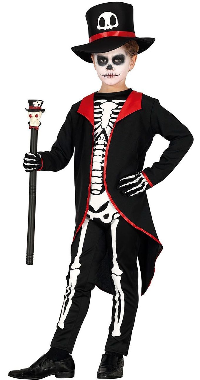 Halloween klassiek skelet outfit kind
