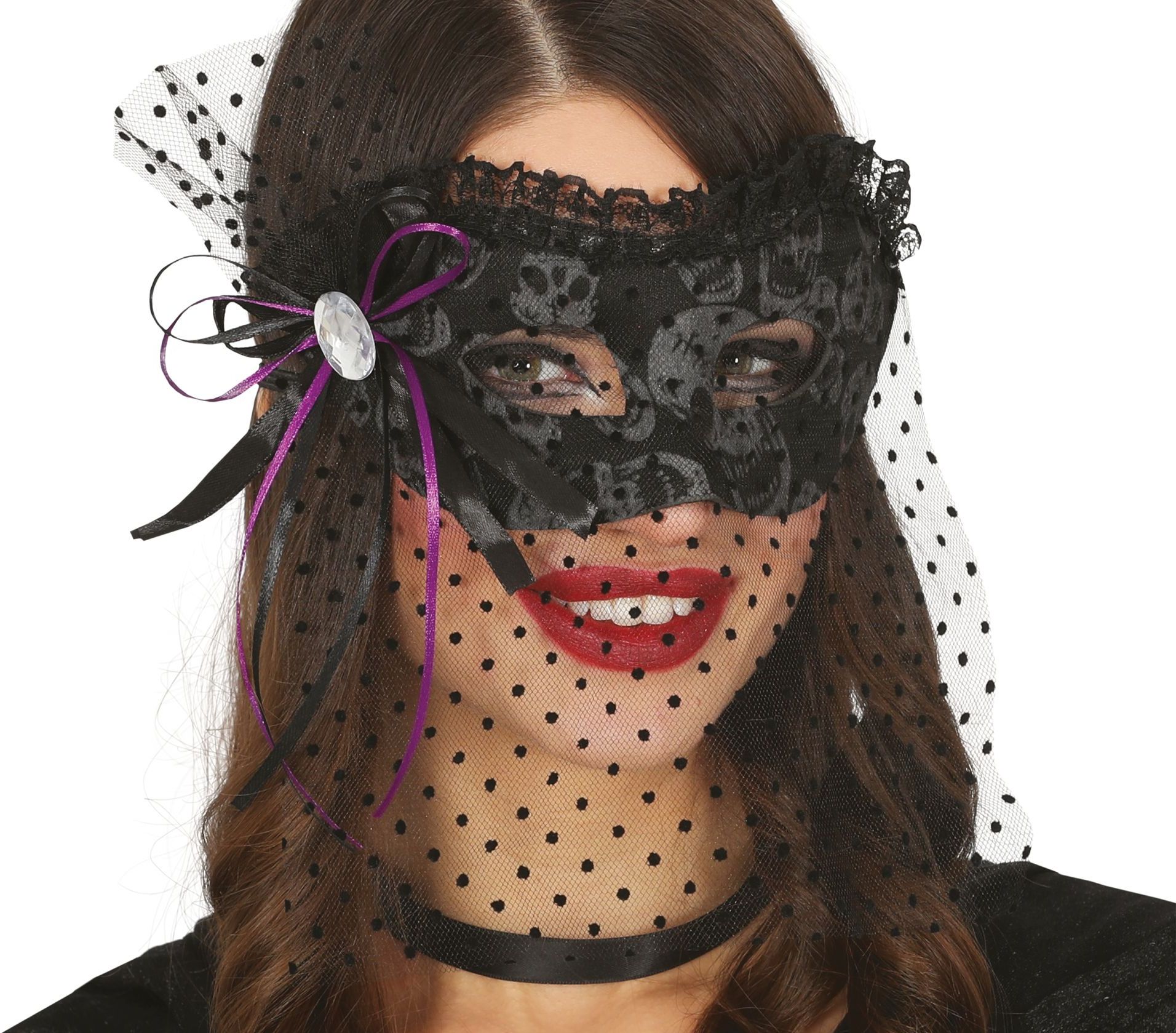 Halloween oogmasker met sluier