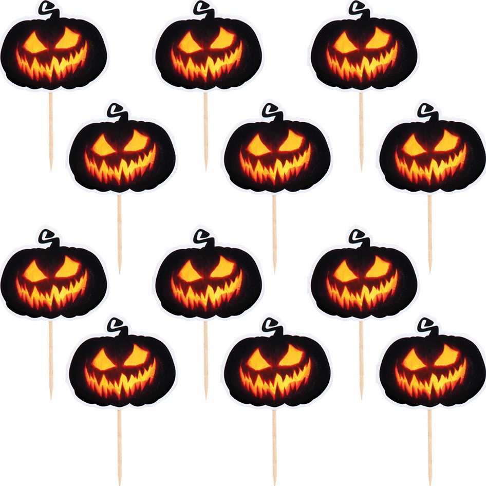 Halloween pompoen prikkers 12x