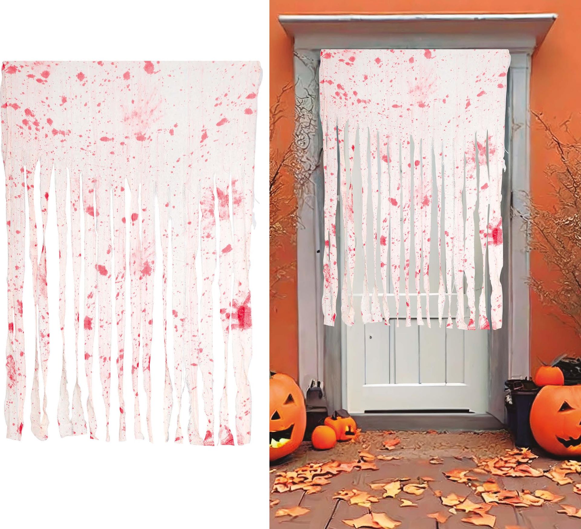Halloween rafelig gordijn bloederig