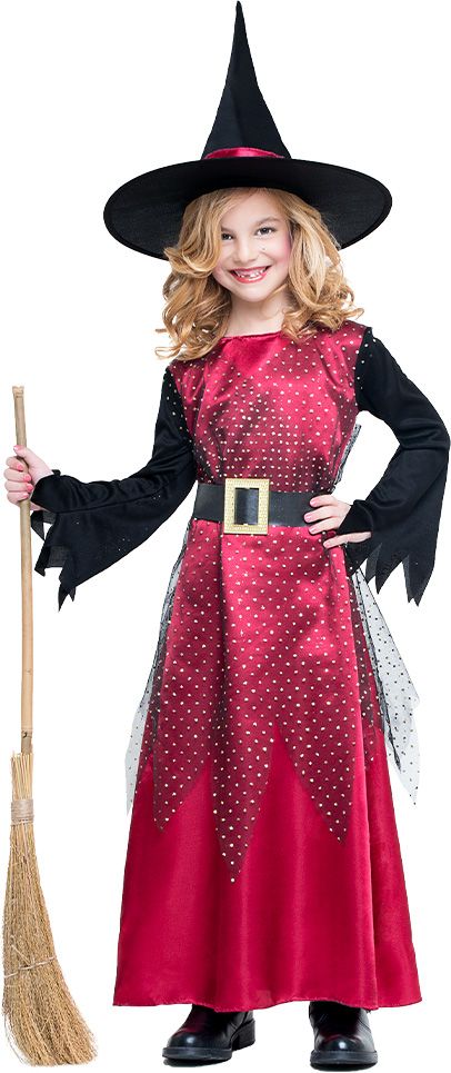 Halloween Rode Heksenoutfit voor Meisjes