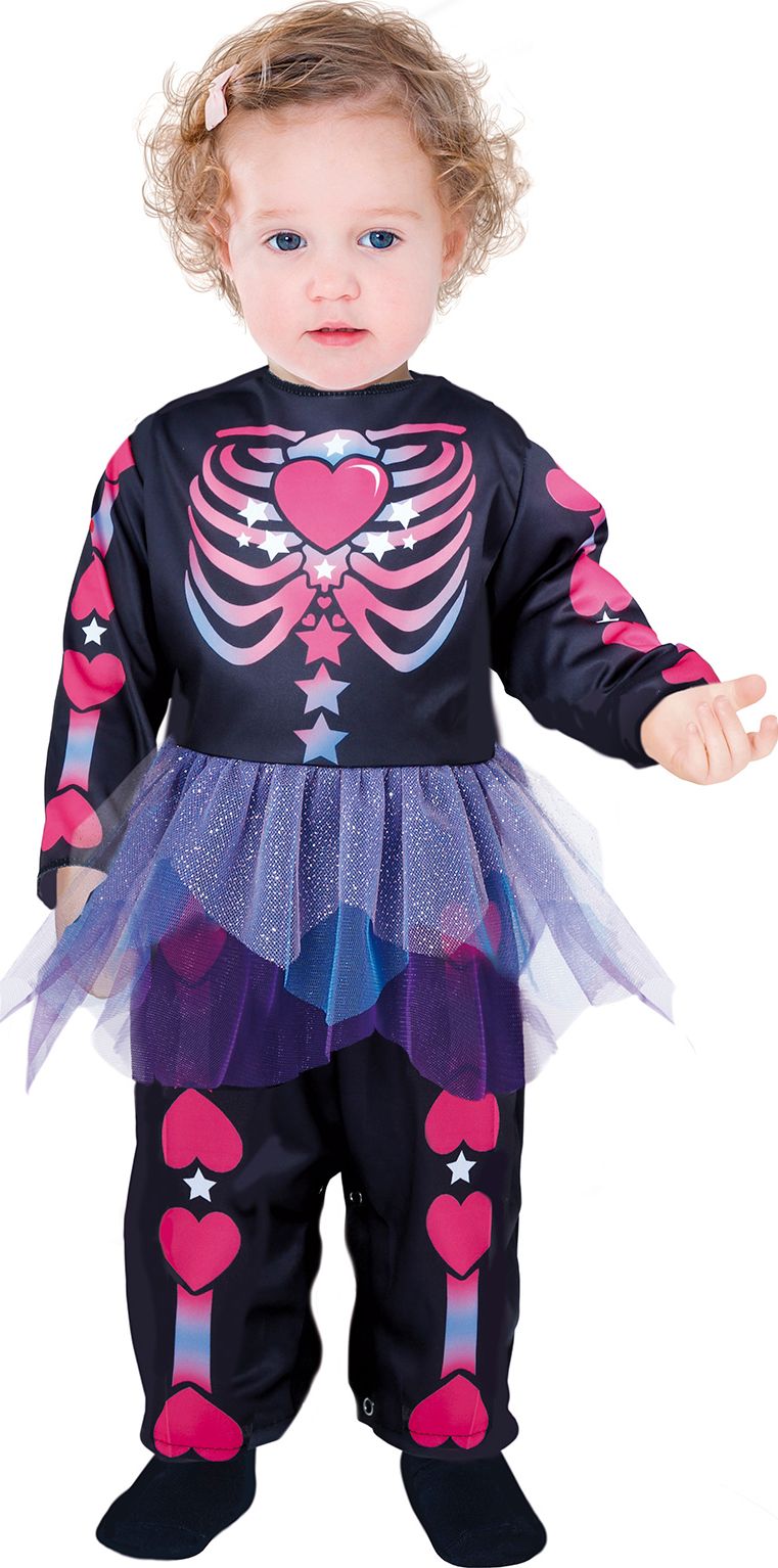 Halloween roze skelet outfit baby