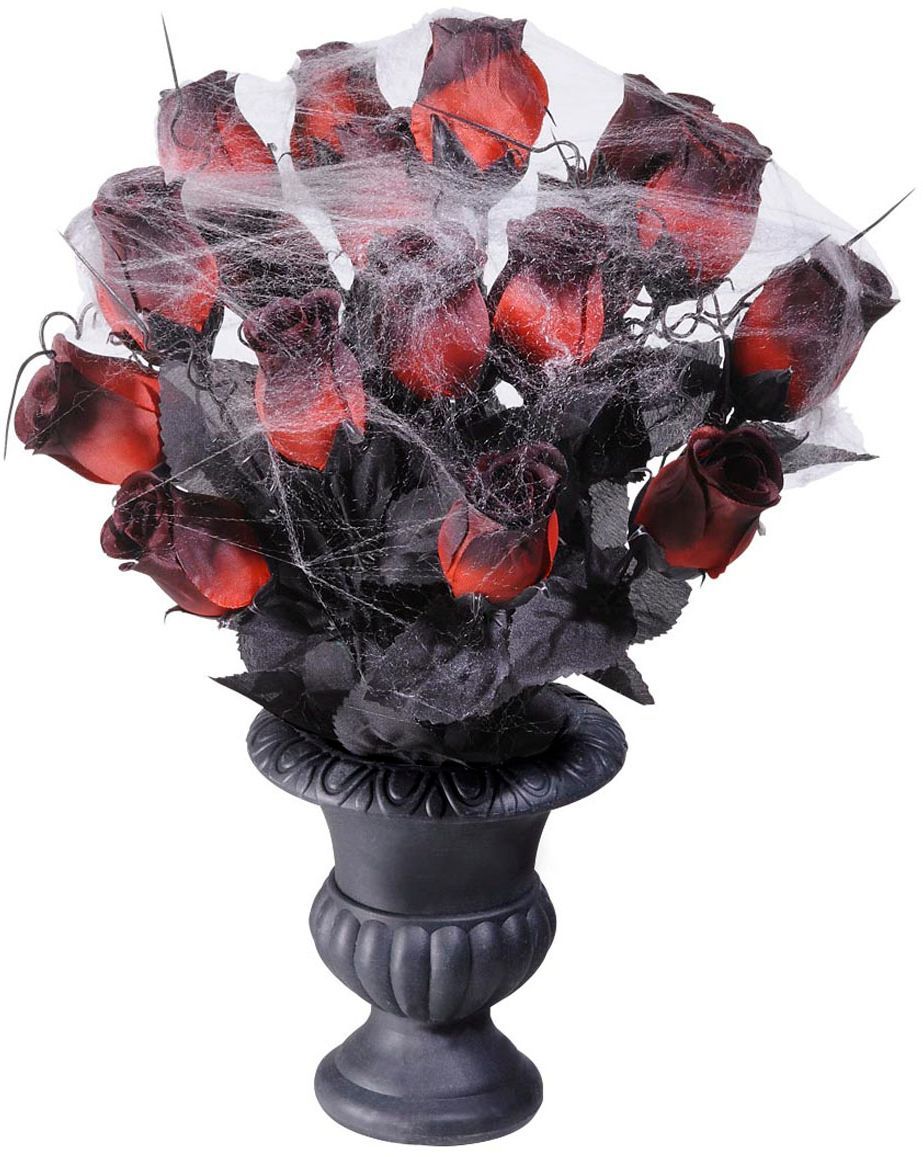 Halloween rozen in vaas met spinrag