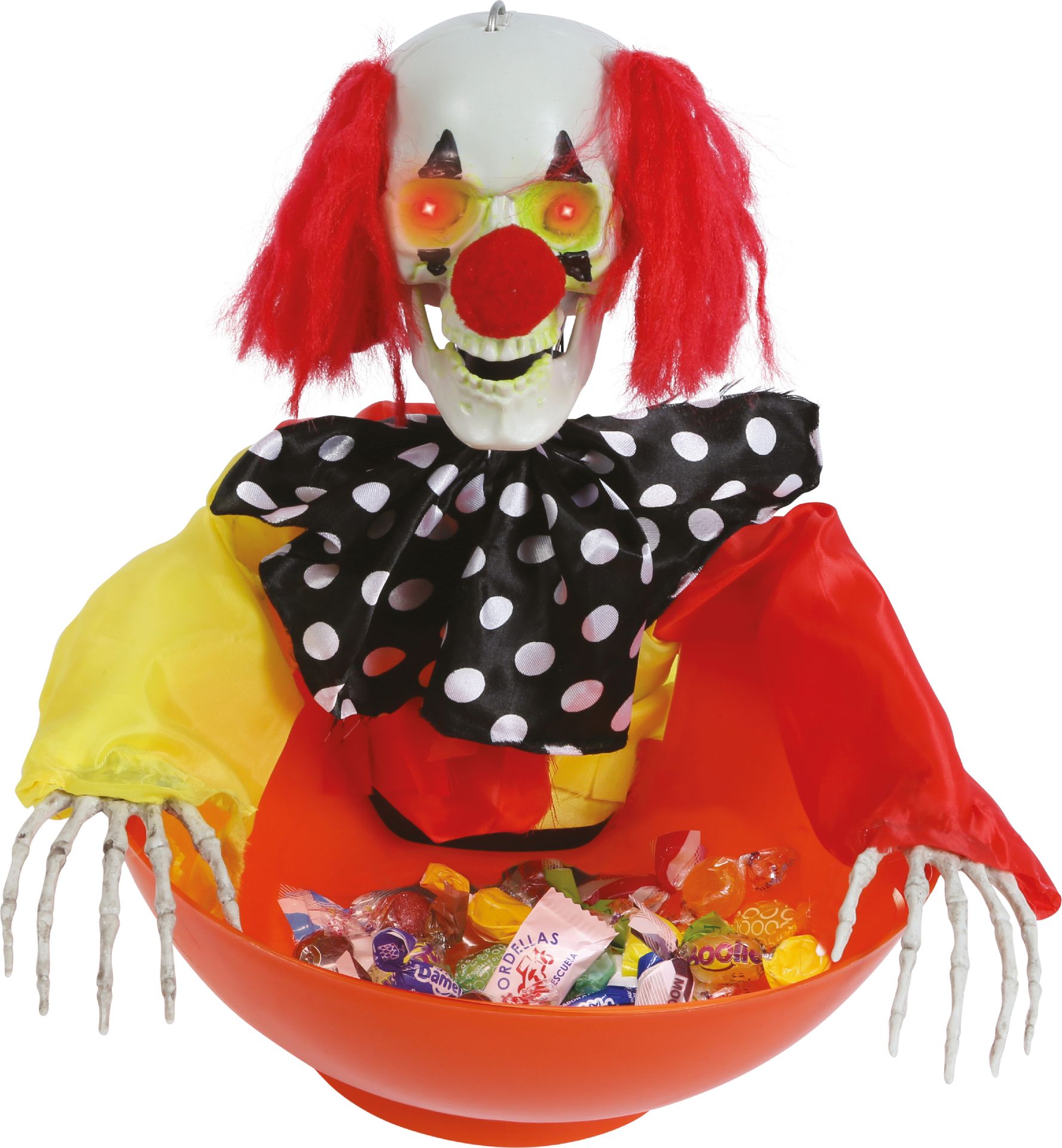 Halloween schaal met clown skelet