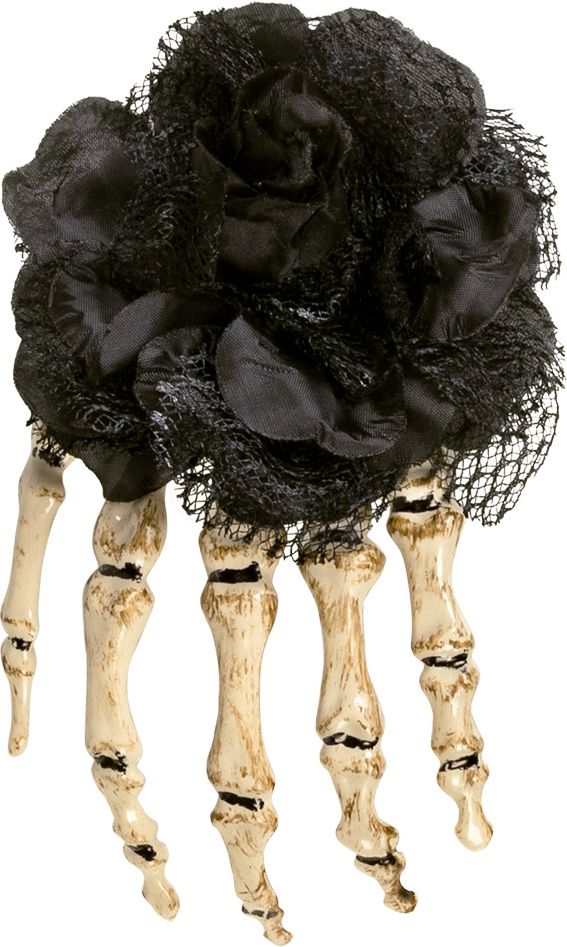 Halloween skelet roos haarclip
