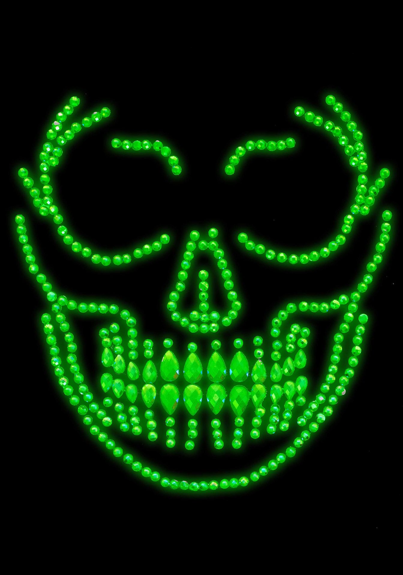 Halloween skull glow in the dark gezicht jewels