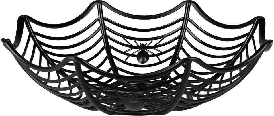 Halloween spinnenweb mandje zwart