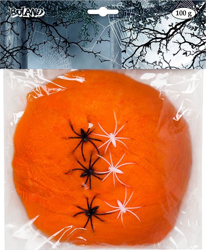 Halloween spinrag oranje met spinnen