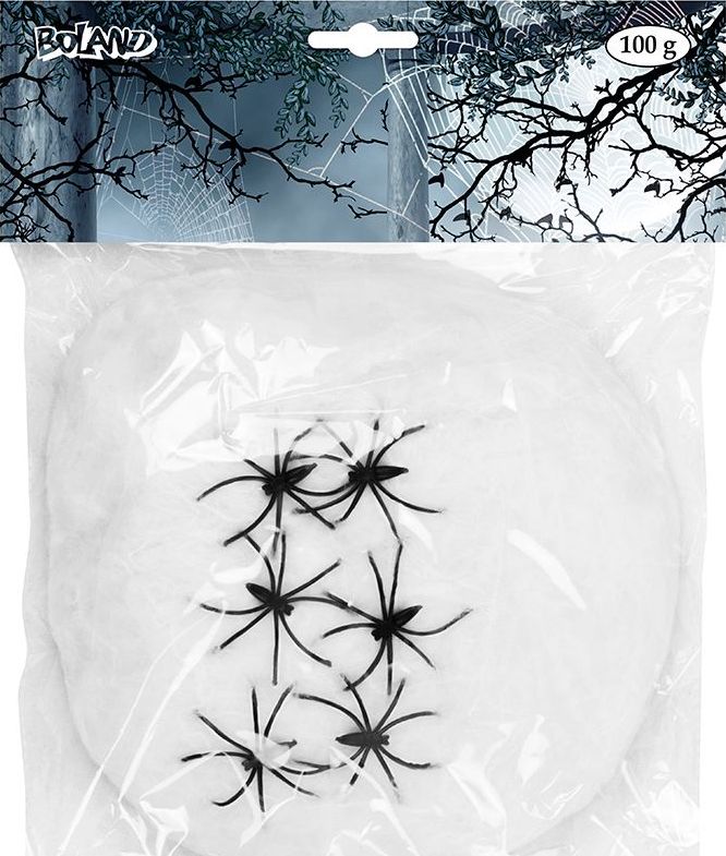 Halloween spinrag wit met spinnen