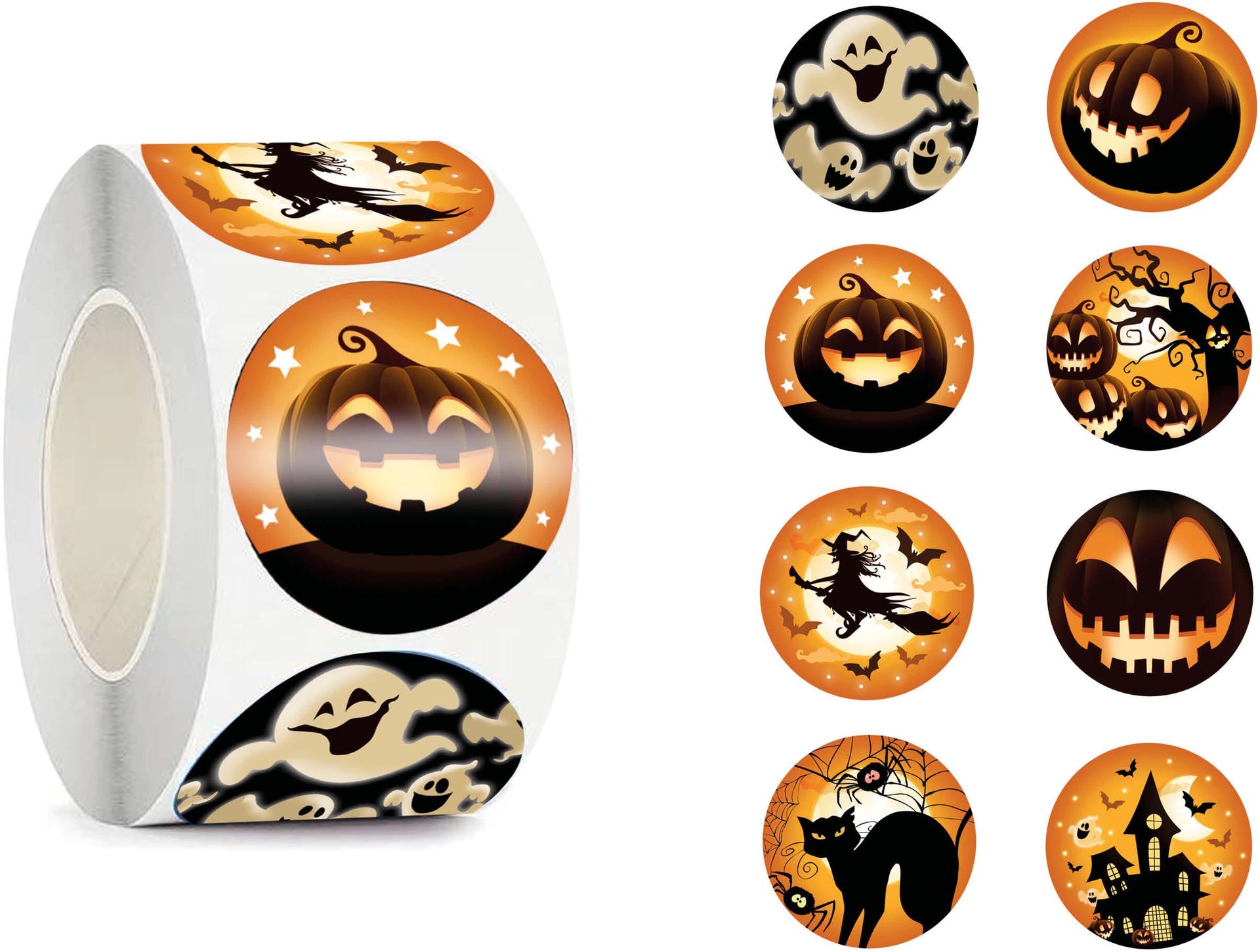 Halloween Stickers Rol 200 Stuks