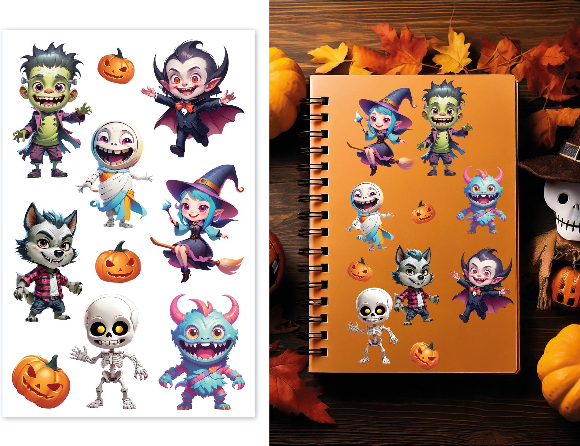 Halloween Stickervel Monster