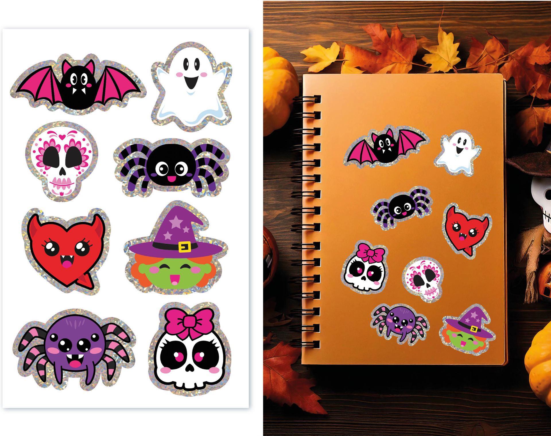 Halloween Stickervel Schattig