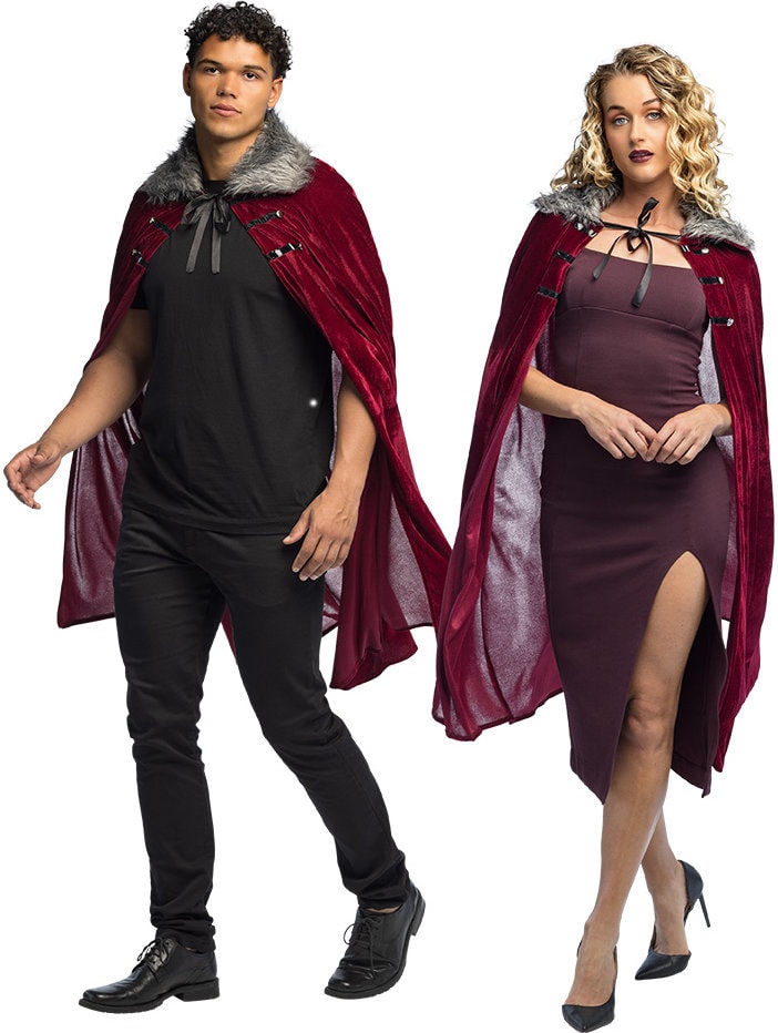 Halloween Vampier Cape Bordeaux Volwassenen