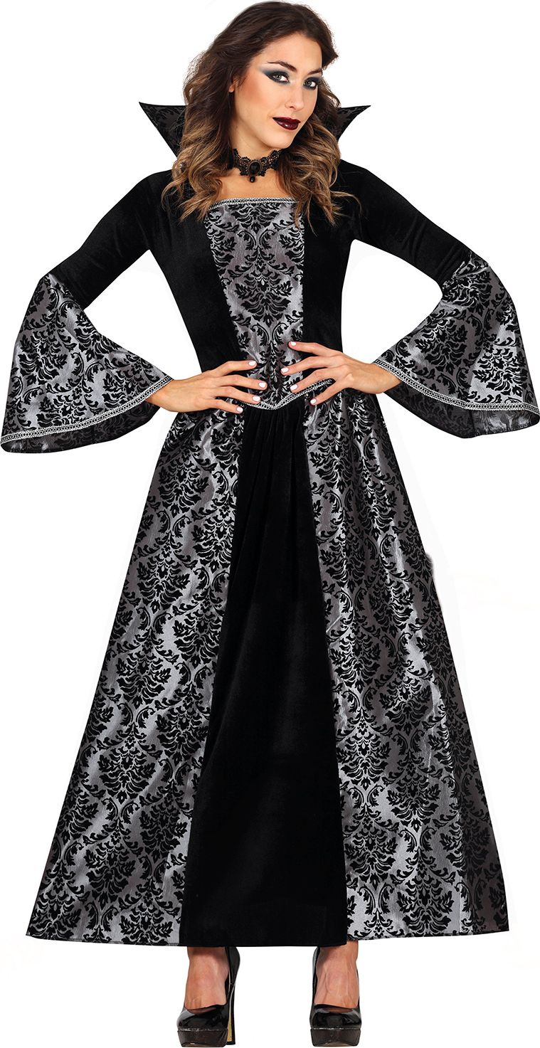 Halloween zilveren vampier jurk dames