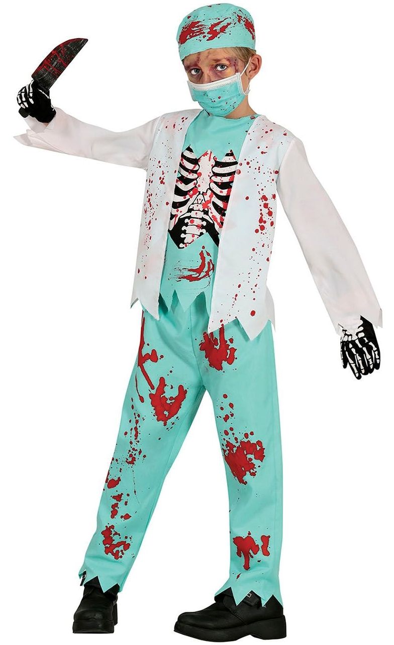 Halloween zombie dokter outfit kind