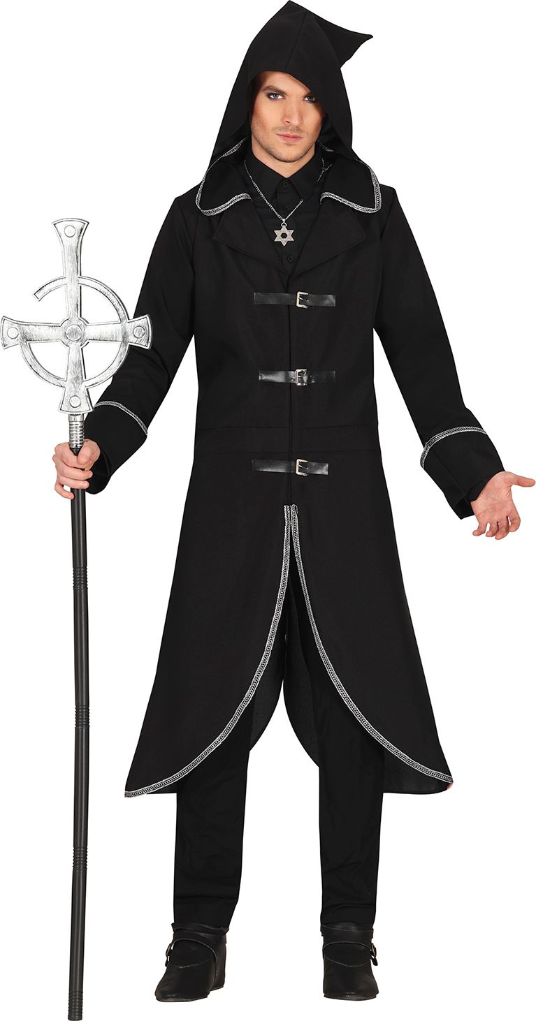 Halloween zwarte arcane tovenaar heren