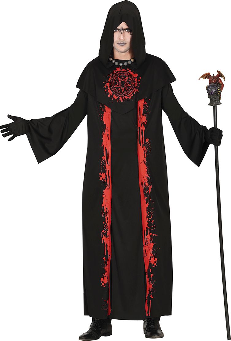 Halloween zwarte satan outfit heren