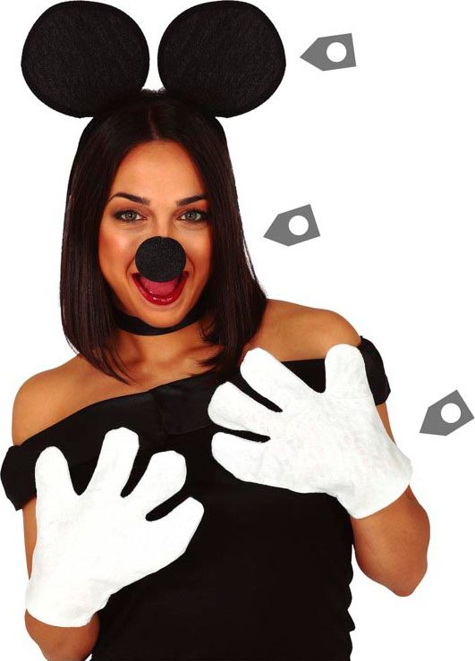 Handschoenen en neus Mickey Mouse