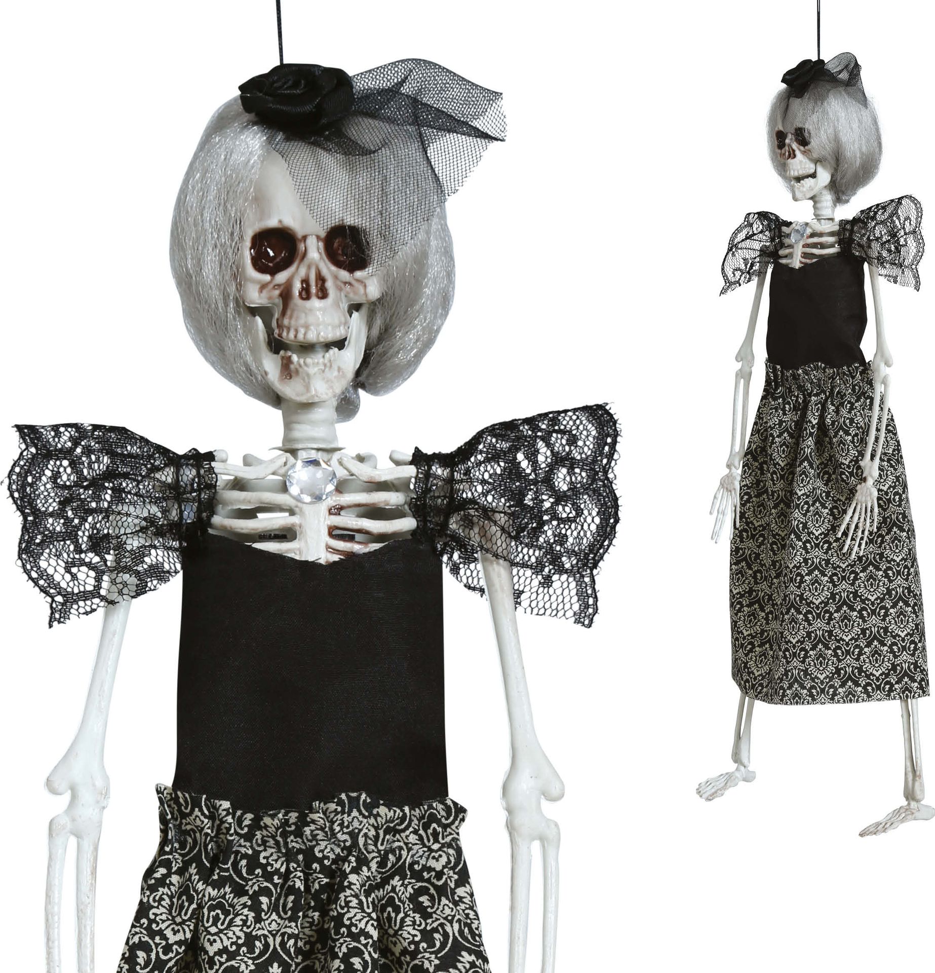 Hangdecoratie boze engel met licht, geluid en beweging halloween