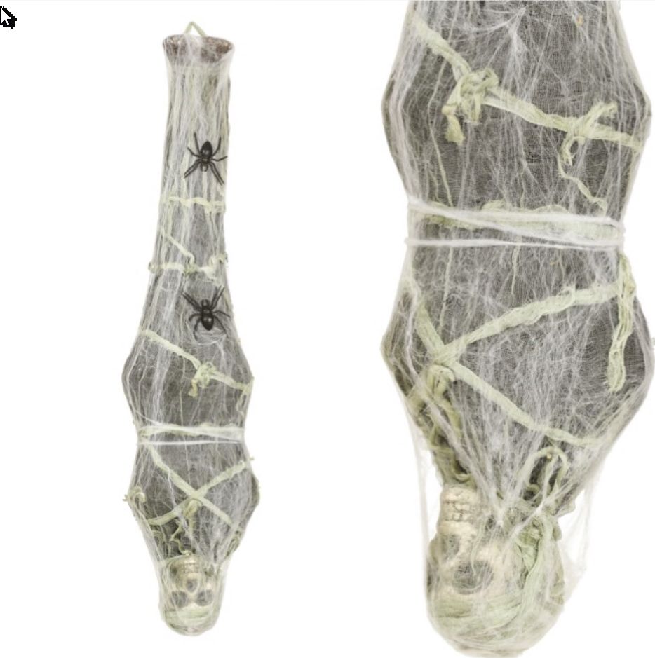 Hangdecoratie mummie ondersteboven met verlichting 75 cm halloween