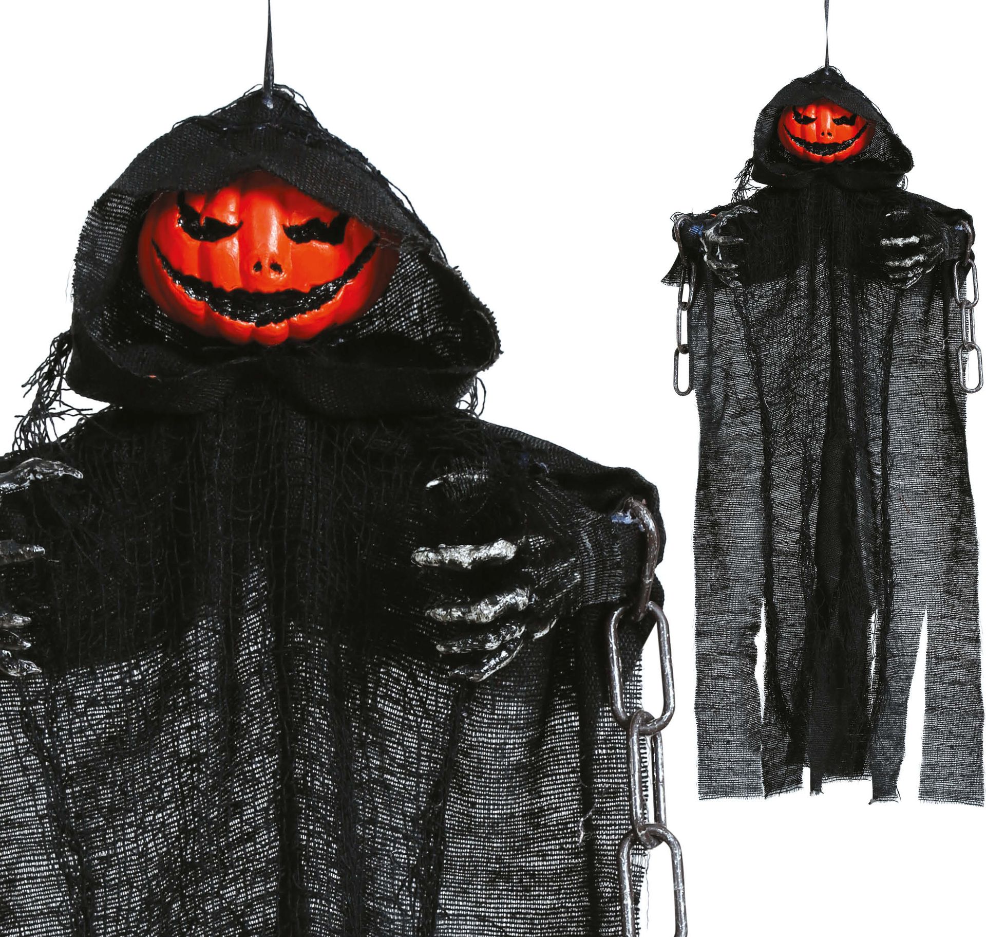 Hangdecoratie pompoen met cape 50 cm halloween