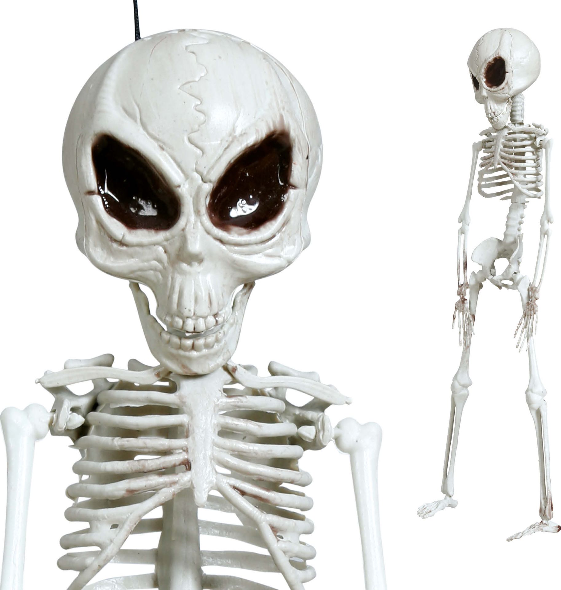 Hangdecoratie skelet alien 42 cm halloween