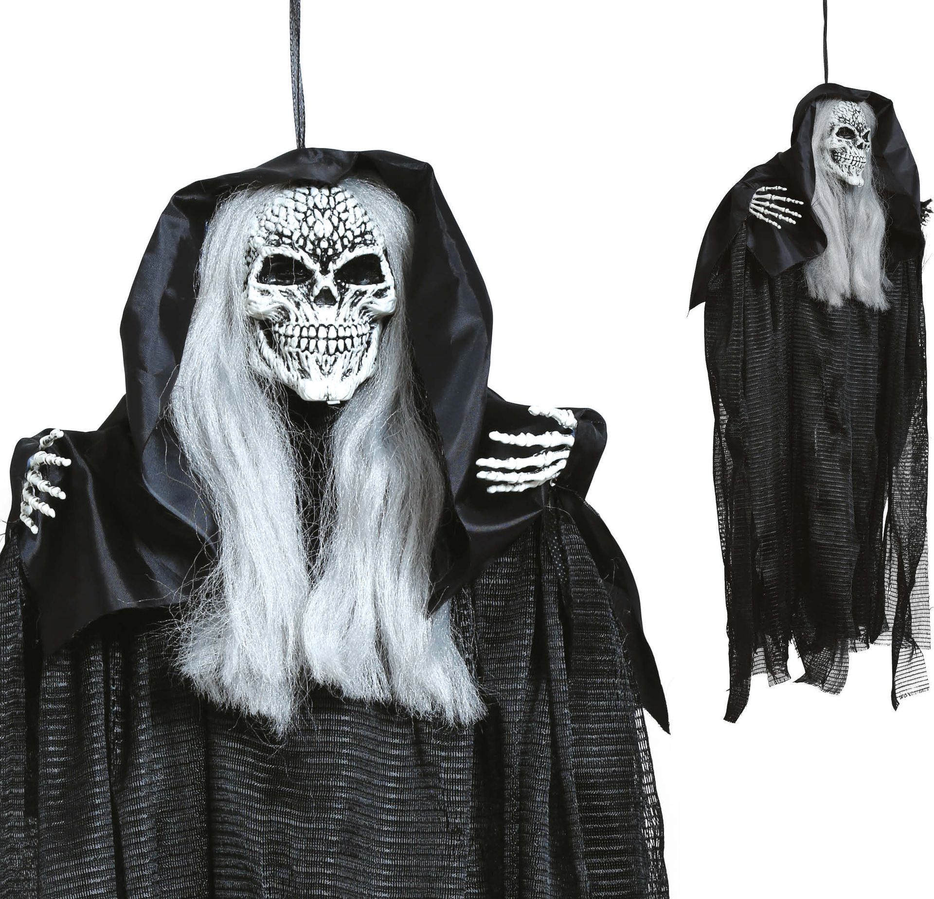 Hangdecoratie skelet met tuniek en manen 55 cm halloween