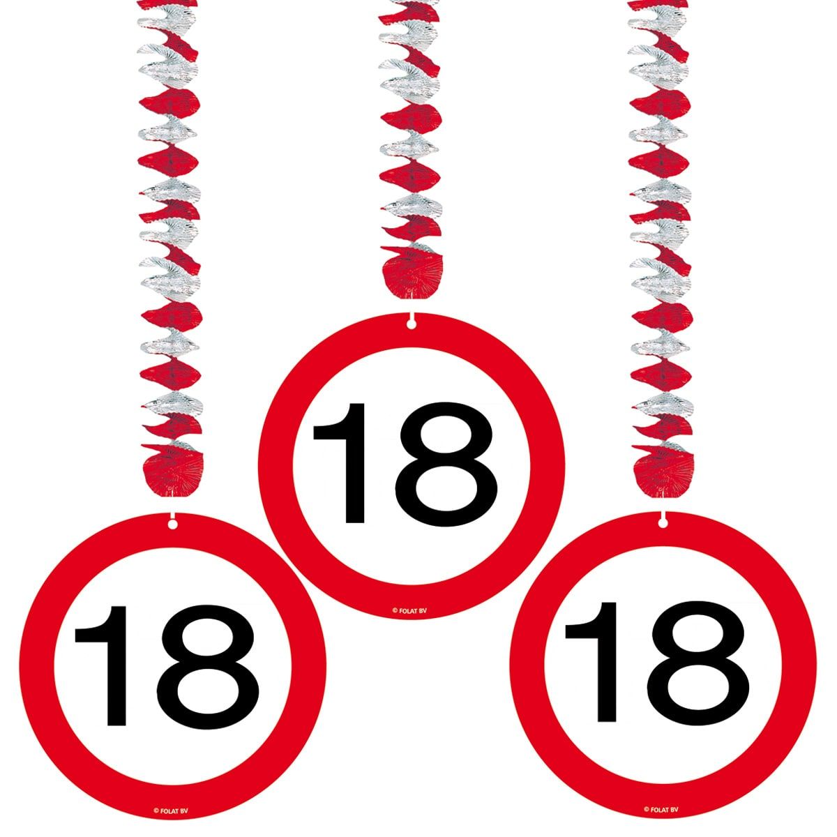 Hangdecoratie verkeersbord 18 jaar