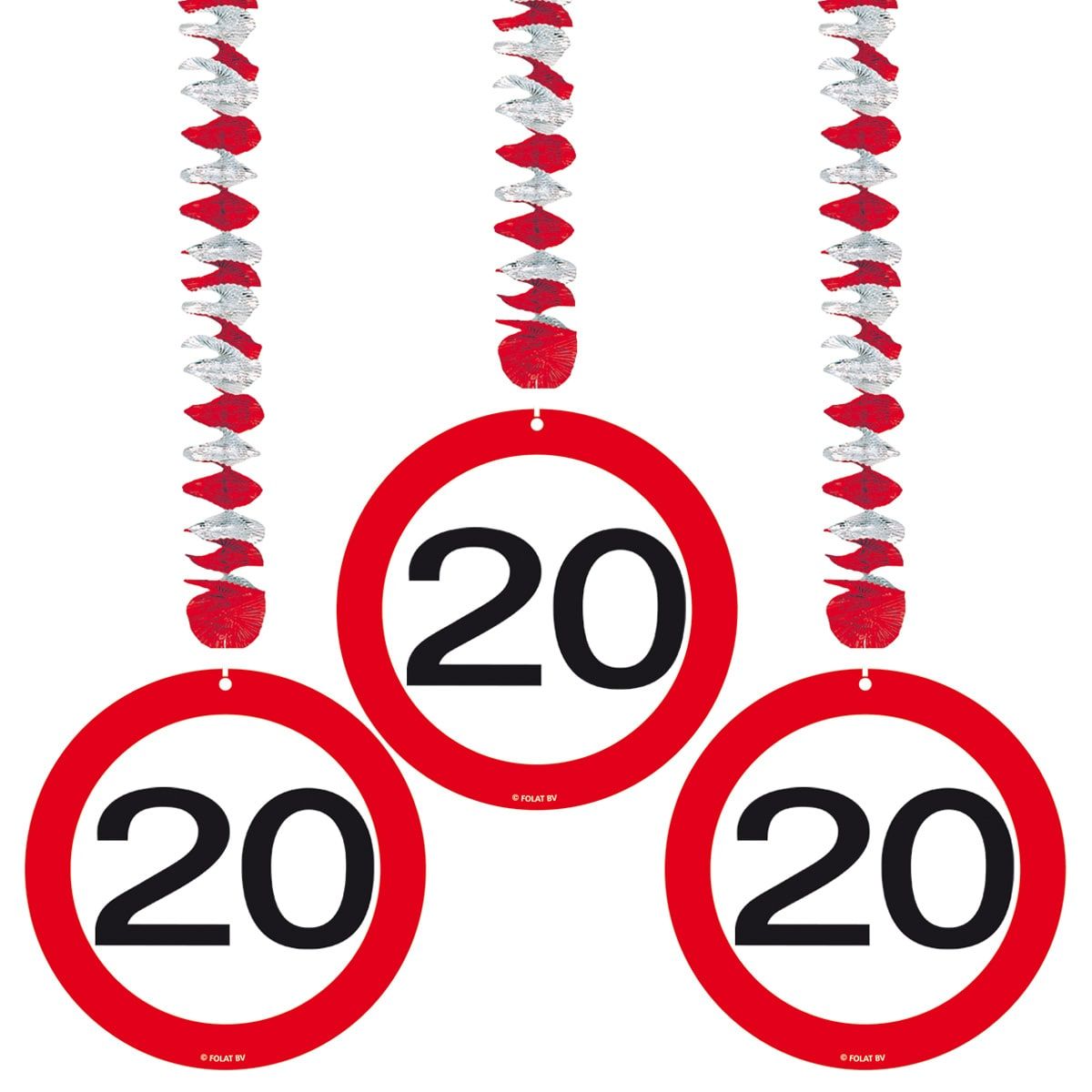 Hangdecoratie verkeersbord 20 jaar