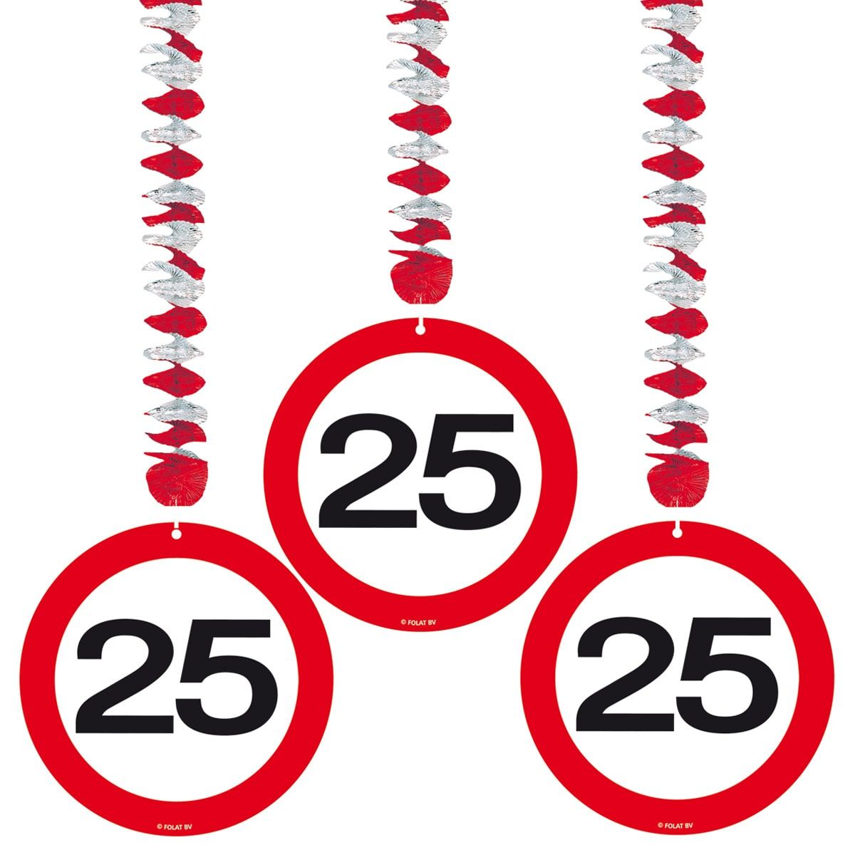 Hangdecoratie verkeersbord 25 jaar
