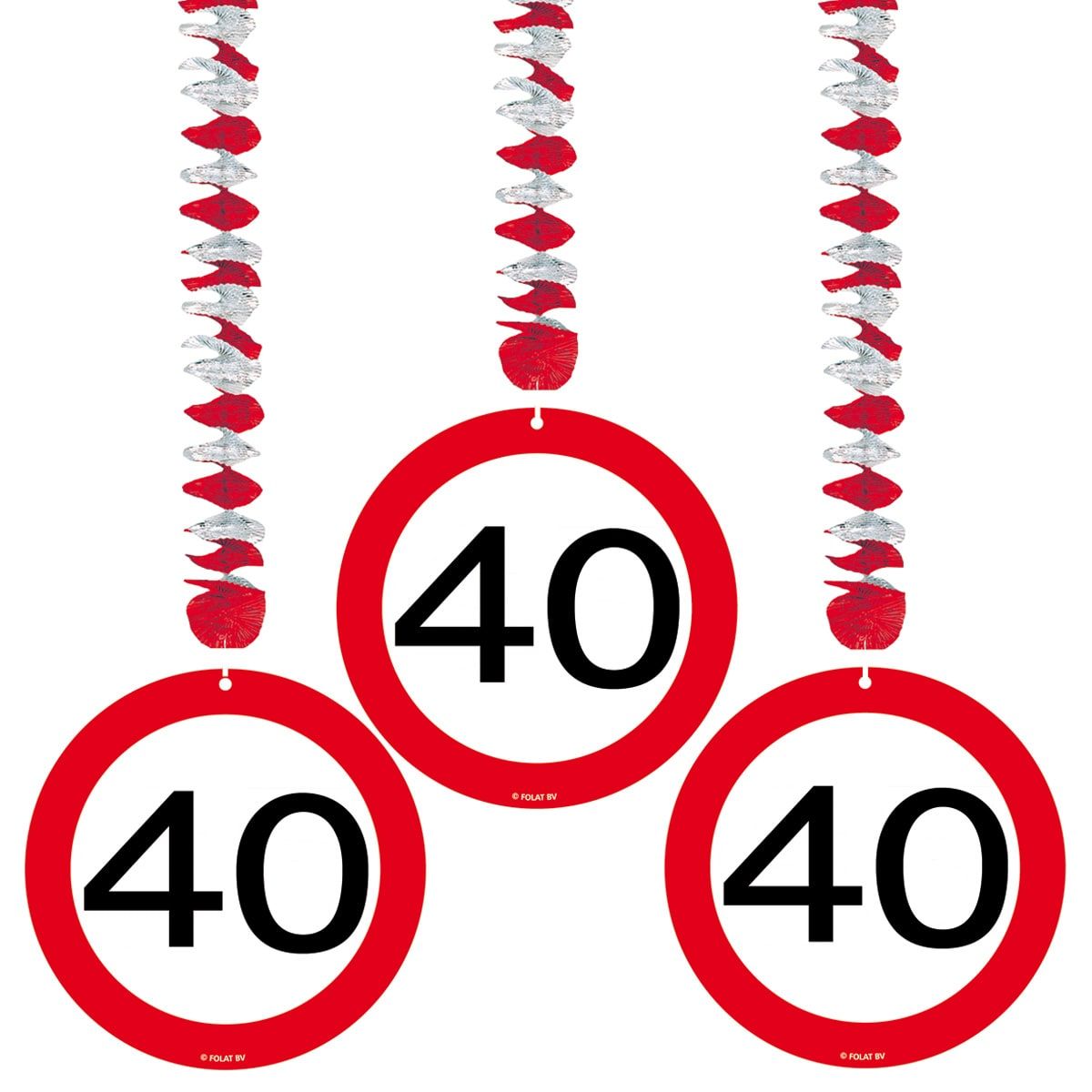 Hangdecoratie verkeersbord 40 jaar