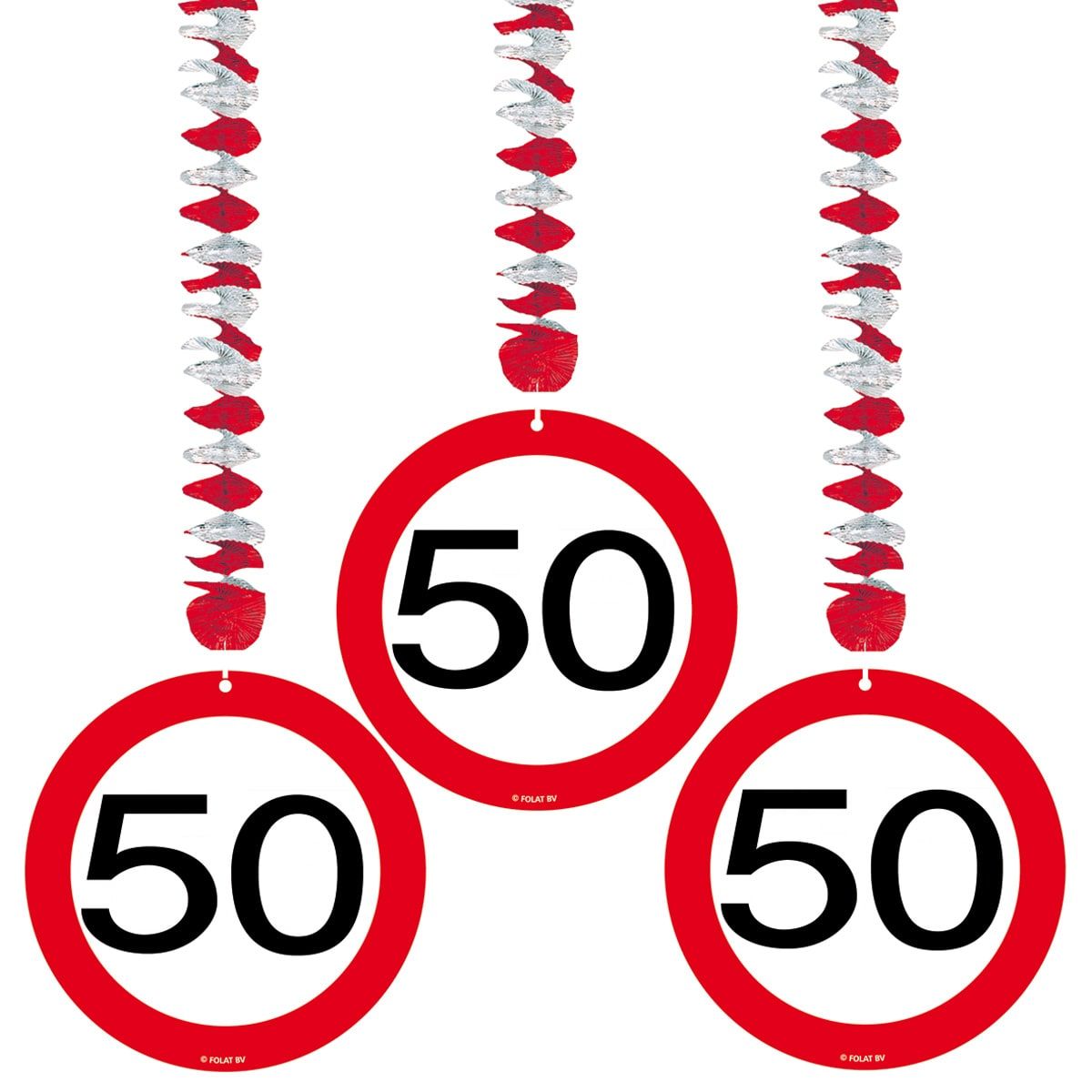 Hangdecoratie verkeersbord 50 jaar