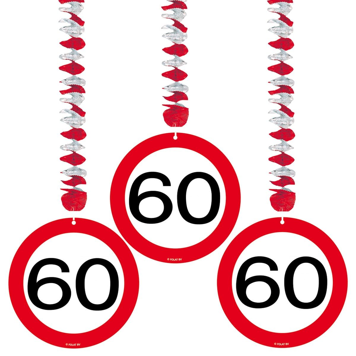 Hangdecoratie verkeersbord 60 jaar