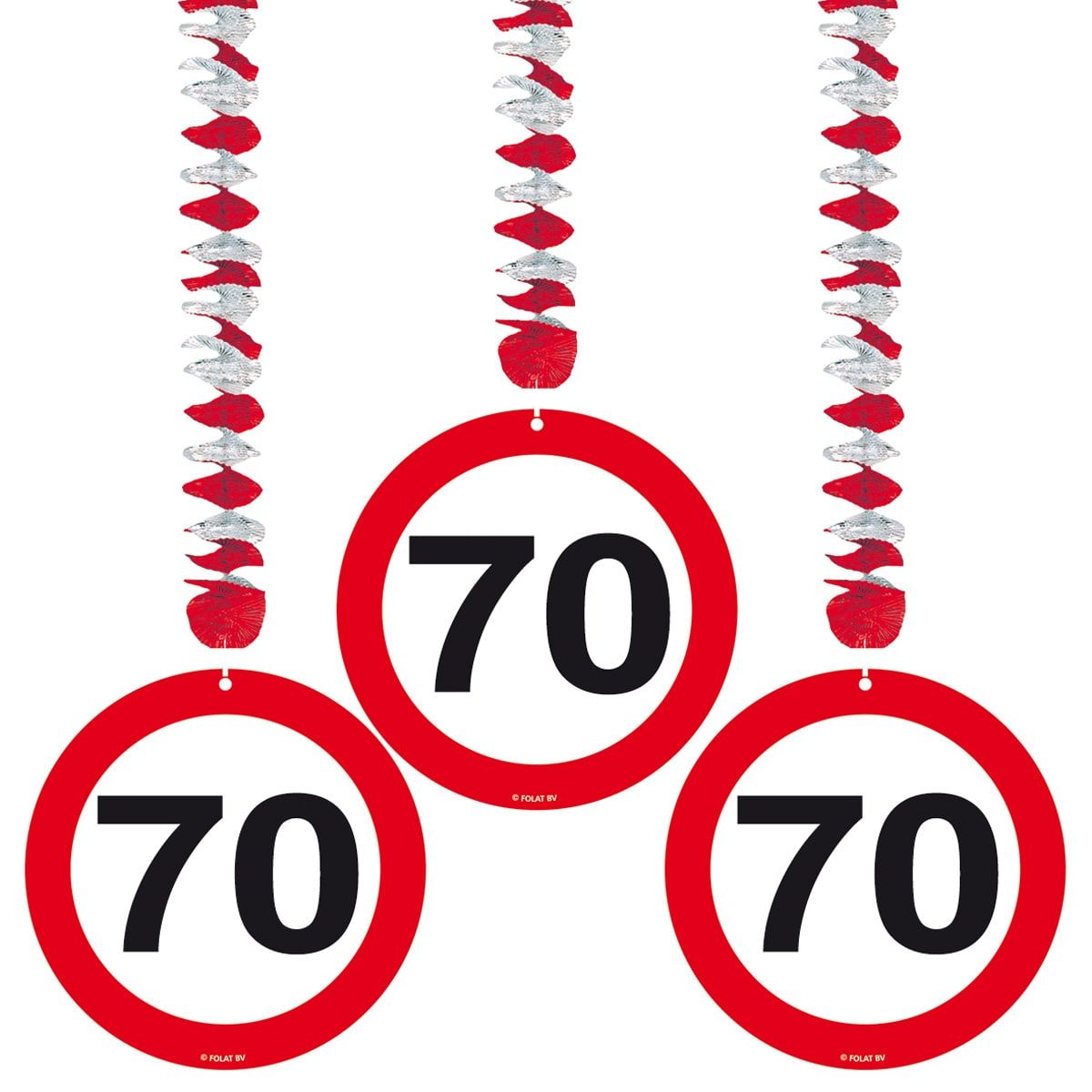 Hangdecoratie verkeersbord 70 jaar