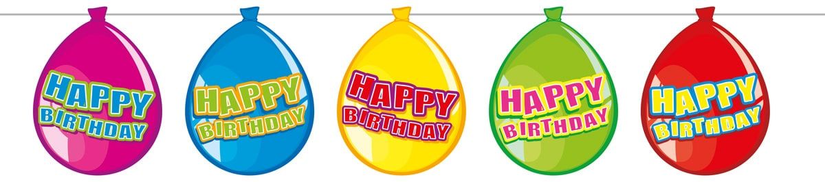 Happy birthday ballonnen slinger 10 meter