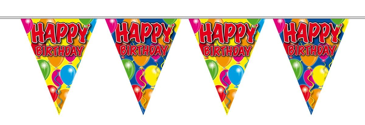 Happy birthday balloons vlaggenlijn 10 meter