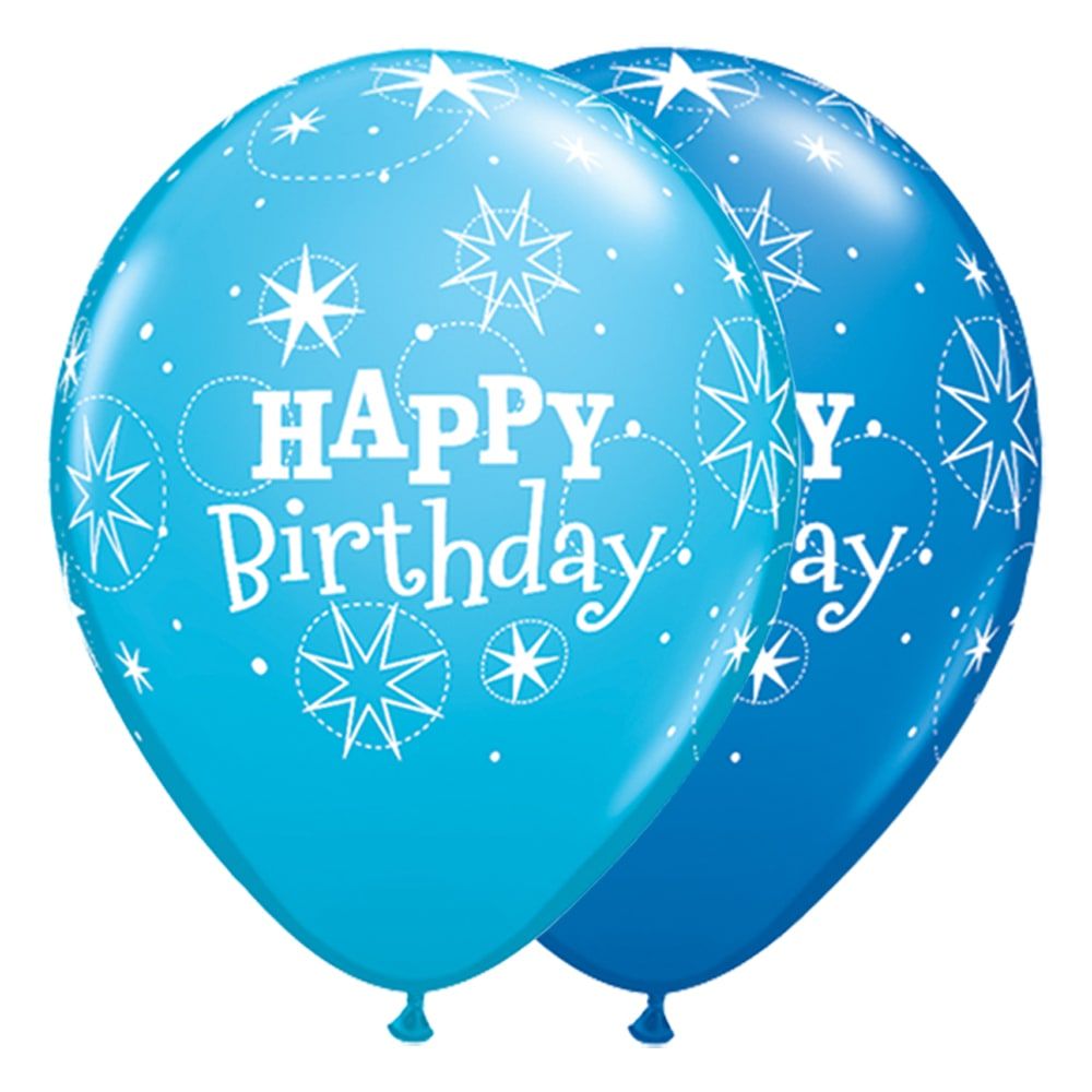 Happy birthday blauwe ballonnen 25 stuks