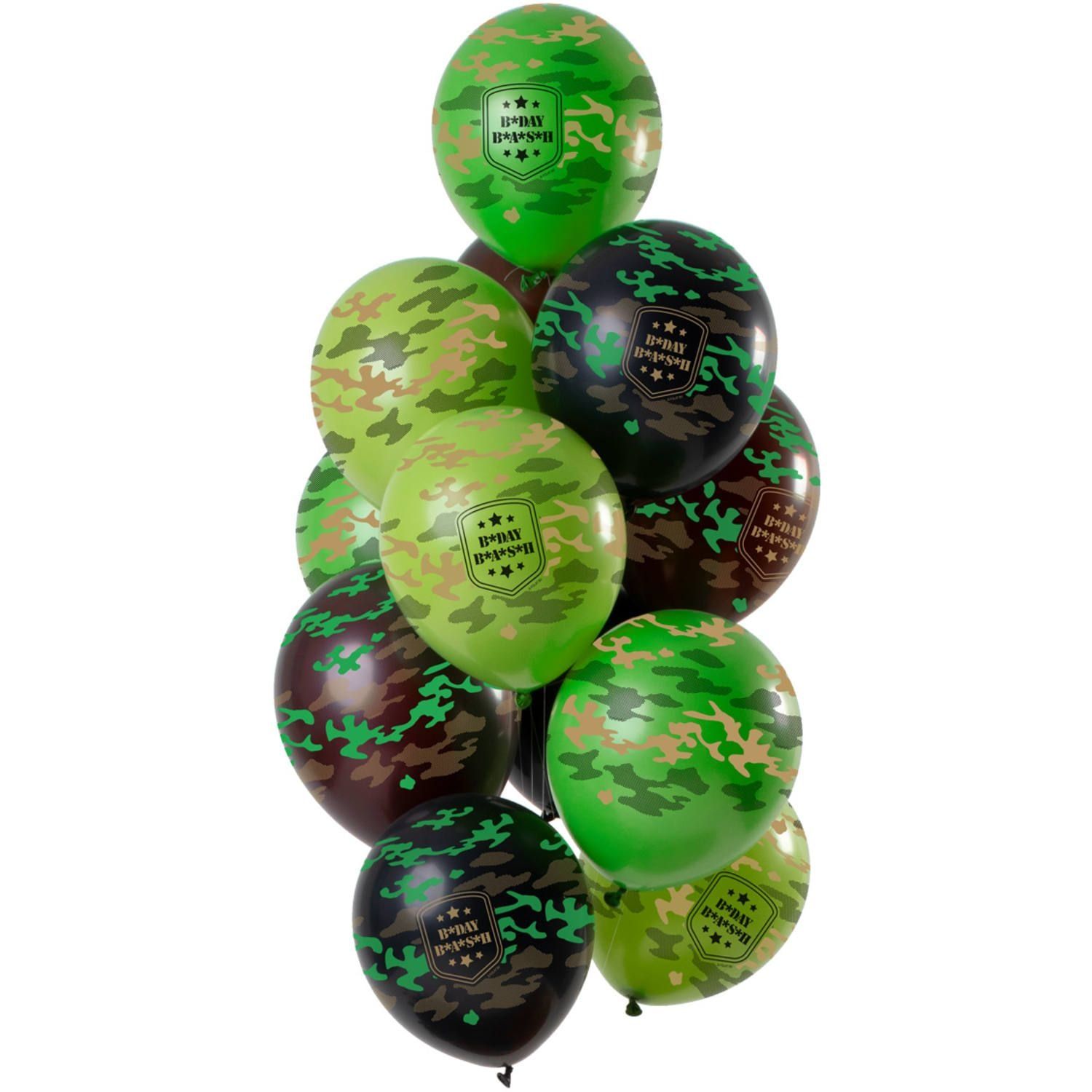 Happy birthday camouflage ballonnen 12 stuks