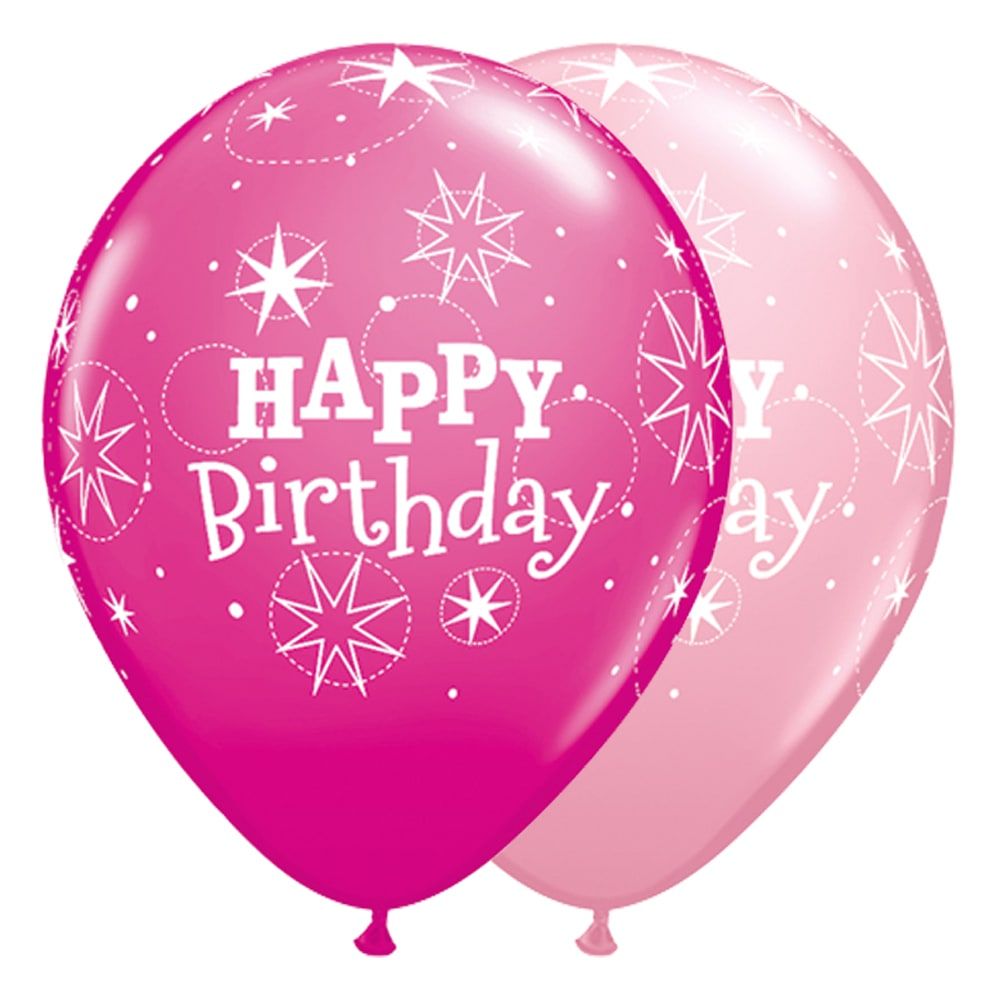 Happy birthday roze ballonnen 25 stuks