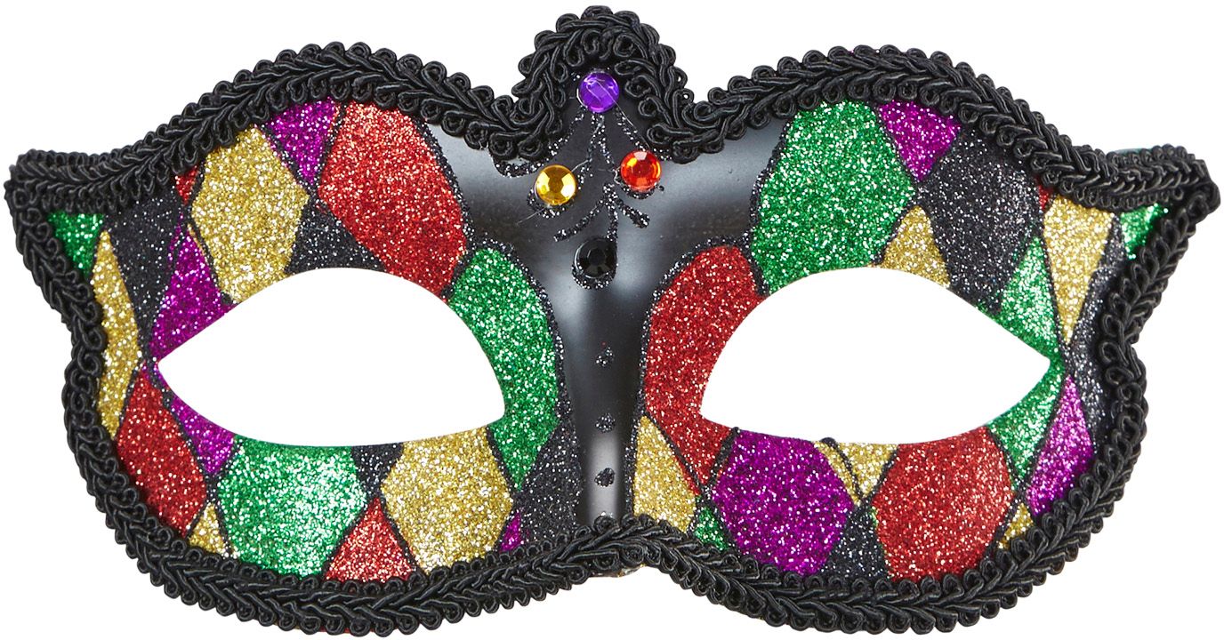 Harlekijn glitter oogmasker