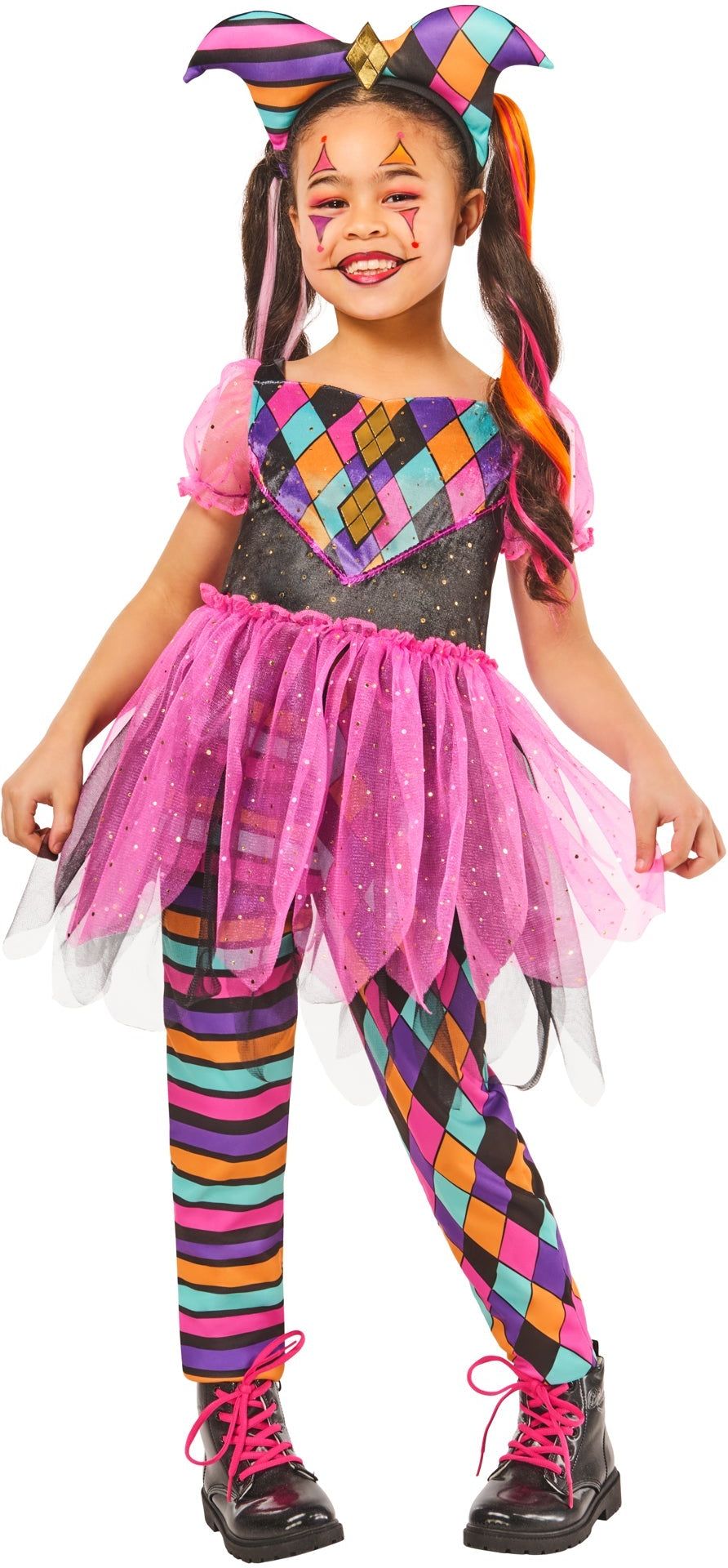 Harlequin Meisje Outfit Kind