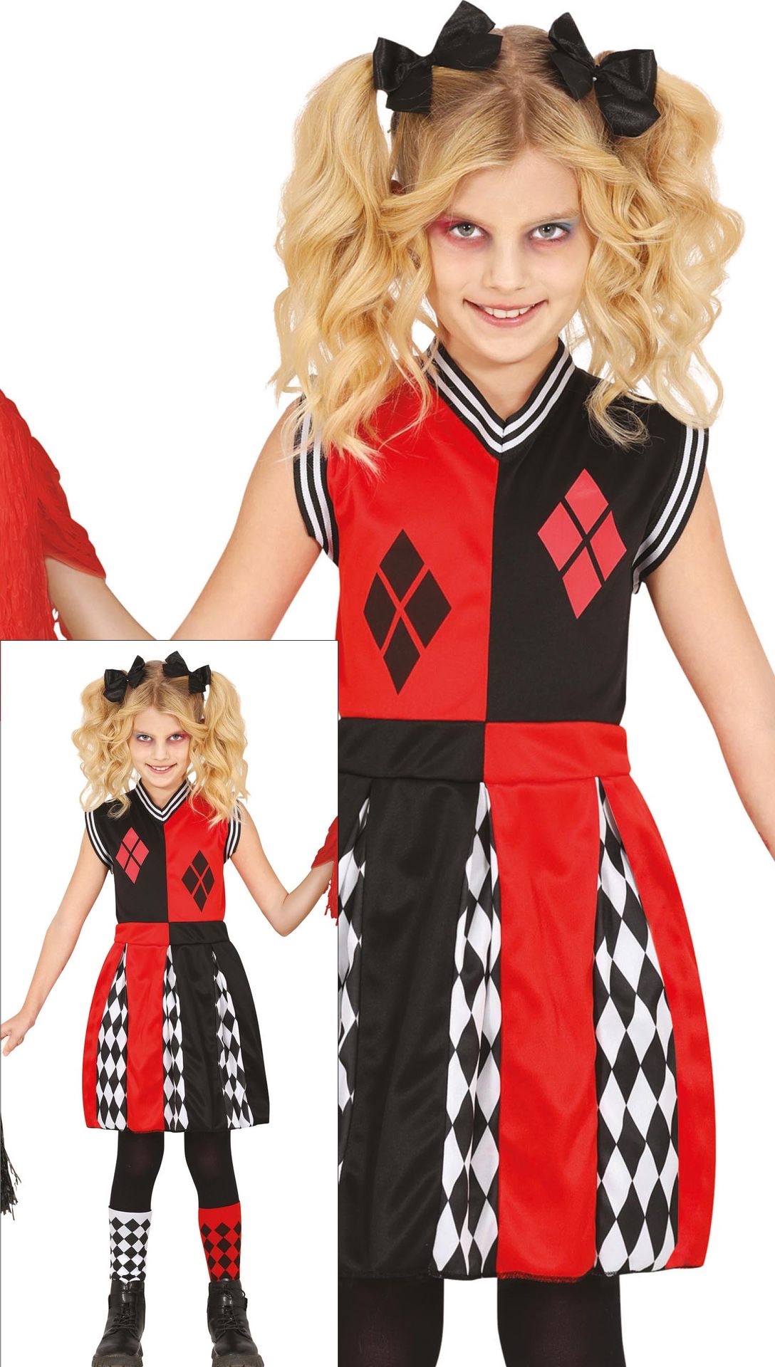Harley Quinn cheerleader jurk halloween meisjes