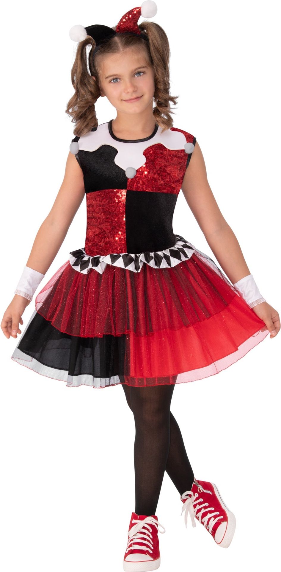 Harley Quinn Outfit Meisjes Rood Zwart