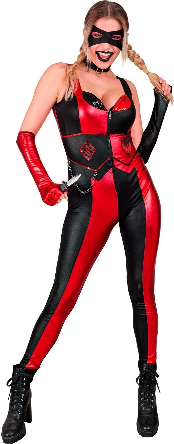 Harley Quinn Outfit Rood Zwart Vrouwen