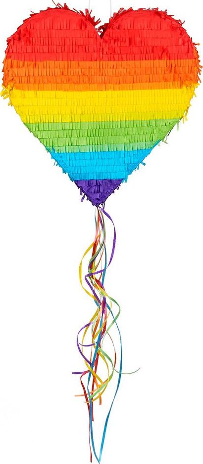 Hartvorm trekpinata regenboog