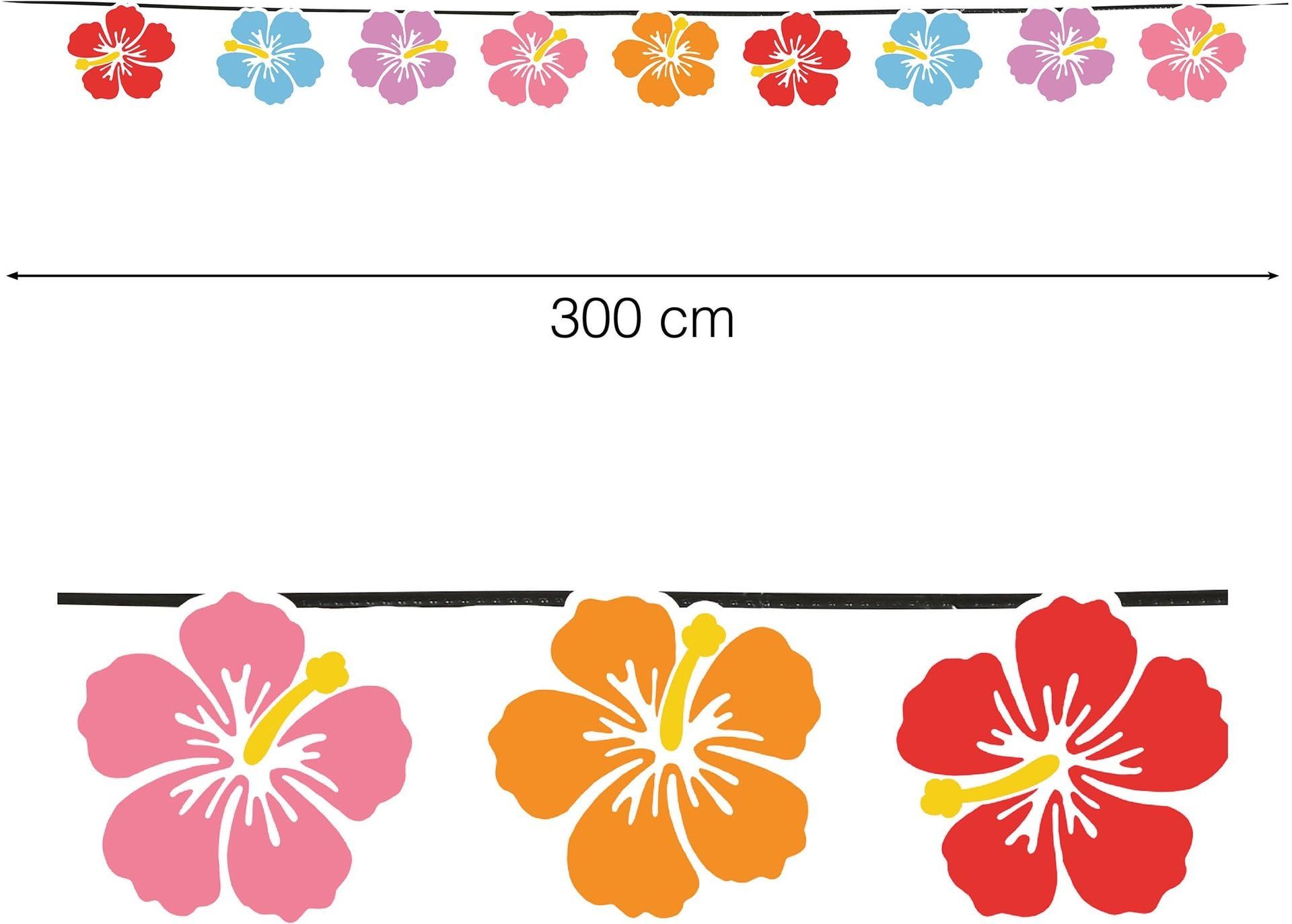 Hawaii Bloemen Slinger Vlaggetjes 3 Meter